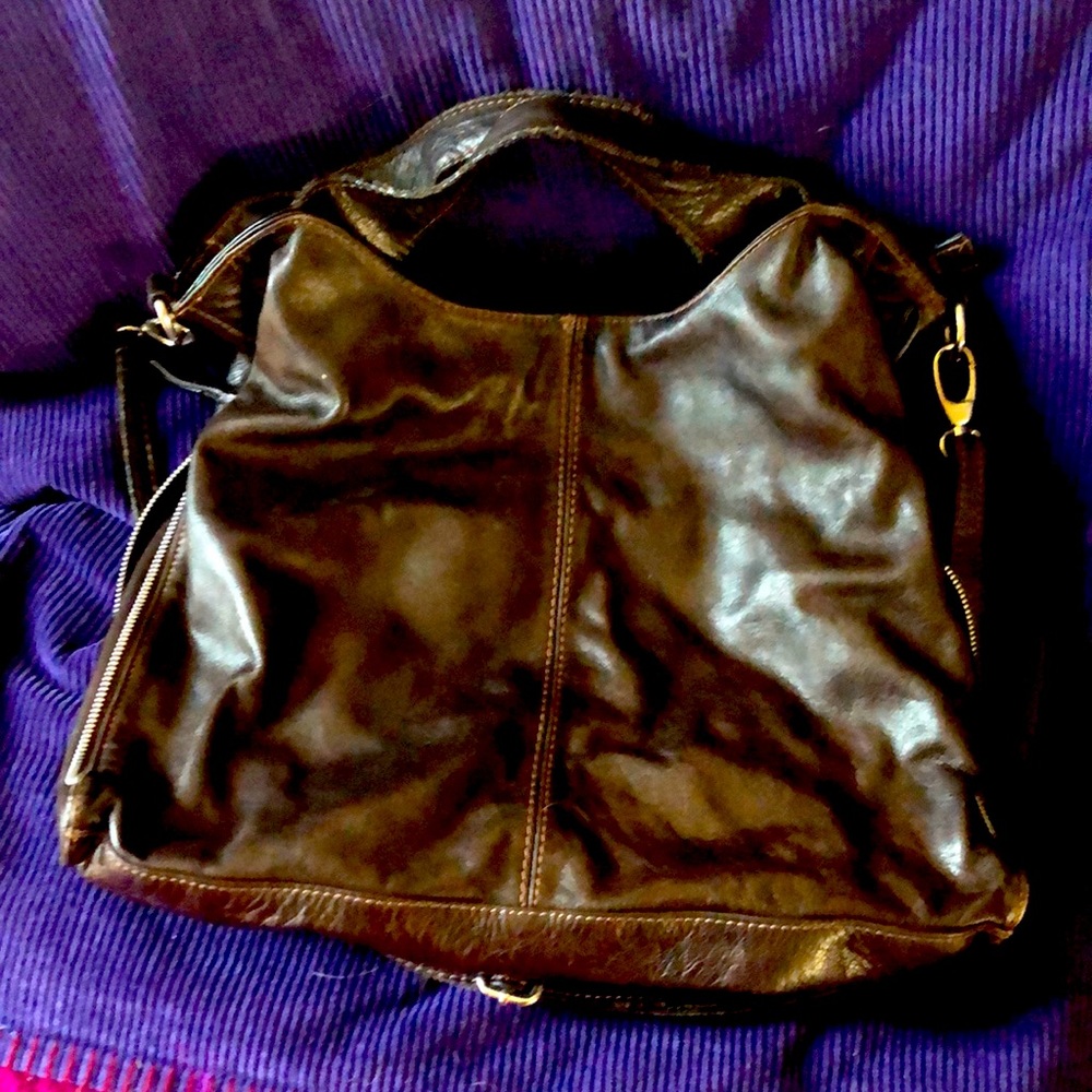 Italian Leather Brown Leather Tote Bag , Genuine Leather